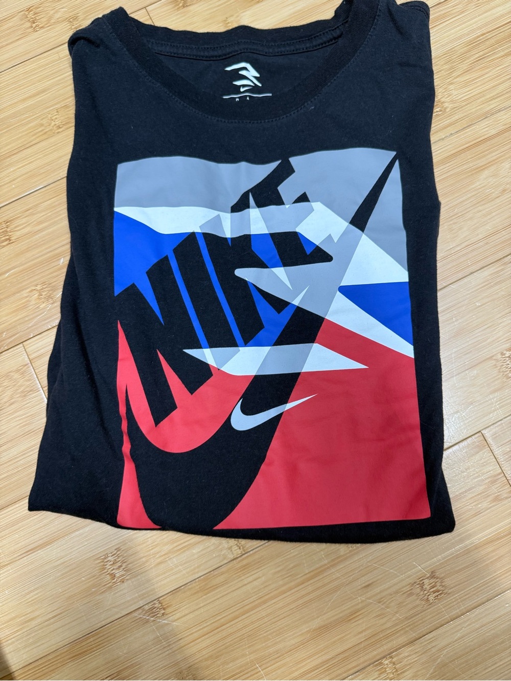 Nike Black Graphic Logo Tee with White Print